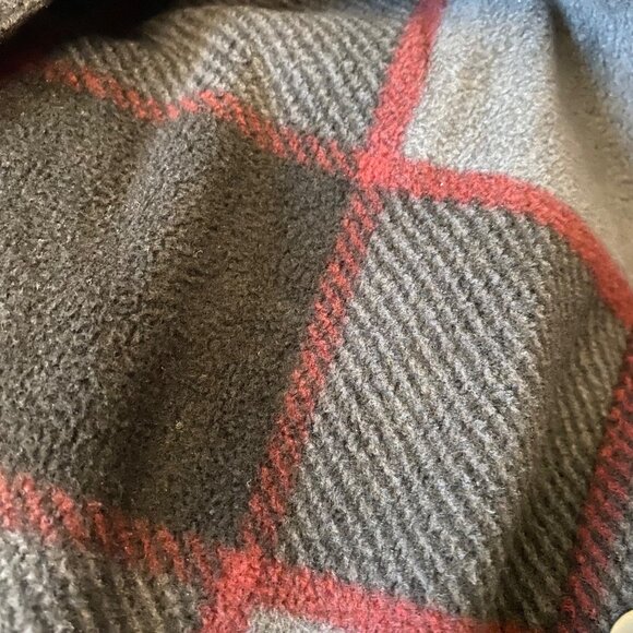 Freedom Foundry gray red plaid flannel shirt shacket pockets metal buttons men X - Picture 10 of 10